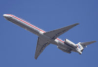 N428AA @ SNA - AA DC-9-82 climbing the blue sky. - by Mike Khansa