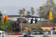 N151MW @ RAL - Wagner P-51 Corp's 1945 North American P-51D departing RWY 27. - by Dean Heald