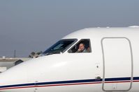 N128AB @ VNY - A friendly pilot of Prime Jet LLC's 2002 Gulfstream G-IV (G400) N128AB. - by Dean Heald