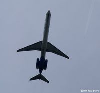 N876GA @ ISO - Couldn't resist.  There is another airliner high above - by Paul Perry