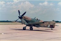 N9BL @ CNW - Spitfire MK297 at Texas Sesquicentennial Air Show 1986 - THis aricraft was destoyed in the Canadian Warbird Heritage hanger fire. - by Zane Adams