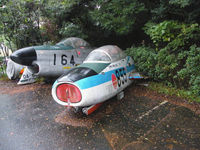 25-5855 - Fuji T-1B/Cafe Hikohjyo,Shizuoka (Preserved) alongside F-86D 84-8164 - by Ian Woodcock