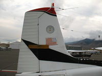 N2436G @ 4SD - close-up of faded CAP emblem on tail of 1959 Cessna 182B (no prop) @ Reno-Stead - by Steve Nation