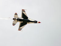 87-0303 @ KLSV - USA - Air Force / 1987 General Dynamics F-16C Fighting Falcon (Block 32H) - Thunderbird #6 - Major Samantha Weeks (Opposing Solo) - by Brad Campbell