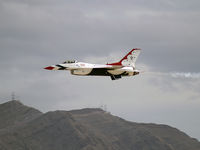 87-0303 @ KLSV - SA - Air Force / 1987 General Dynamics F-16C Fighting Falcon (Block 32H) - Thunderbird #6 - Major Samantha Weeks (Opposing Solo) - by Brad Campbell