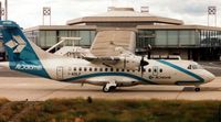 I-ADLF @ LFPG - Air Dolomiti's ATR42-500 c/n 462 taxying at Paris CDG - by Terry Fletcher