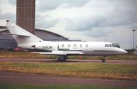 D-CLBE @ EGGW - German Falcon 20 taxies out for departure from London Luton - by Terry Fletcher