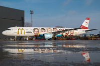 OE-LBC @ VIE - Austrian Airlines Airbus 321 in Euro 2008 colors - reflection - by Yakfreak - VAP