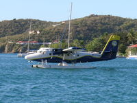 N573SA - Seaborne Air Twin Otter leaving the ferry dock at St. Thomas USVI - by BTBFlyboy