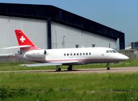 HB-IAZ @ EGGW - Swiss Falcon 2000 about to depart Luton - by Terry Fletcher