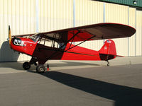 N65881 @ PRB - Locally-based and BRIGHT RED Piper J3C-65 @ Paso Robles Municipal Airport, CA - by Steve Nation