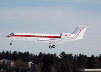N933H @ KASH - Honeywell's G550 glides down to Nashua - by Nick Michaud