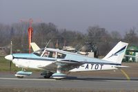 G-ATOT @ EGSF - Cherokee 180C about to depart Conington - by Simon Palmer