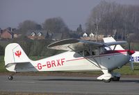 G-BRXF @ EGSF - Aeronca taxying in at Conington - by Simon Palmer