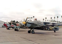 N109W @ HRL - CAF Buchon (Spanish CASA built Me-109) at Harlingen with CAF P-40 and P-51