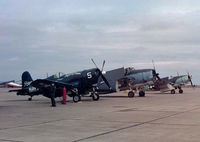 N5215V @ HRL - CAF Corsair on the ramp with thier Avenger and Helldiver