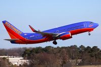 N281WN @ ORF - N281WN is Southwest Airline's 500th Boeing 737 aircraft. Seen here as FLT SWA608 climbing out from RWY 23 enroute to Chicago Midway Int'l (KMDW). - by Dean Heald