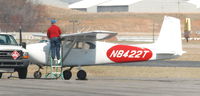 N8422T @ DAN - 1959 Cessna 182B refuels in Danville Va. - by Richard T Davis