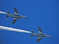 26-5804 @ RJST - Kawasaki T-4/Matsushima-Miyagi (Blue Impulse) with 66-5745 alongside - by Ian Woodcock