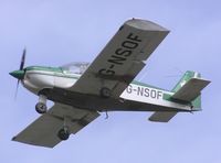 G-NSOF @ EGSF - Robin HR200 from Sibson landing at Conington - by Simon Palmer