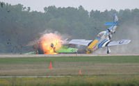 N151RJ @ KOSH - Accident immediately after impact with Precious Metal II - by Mark Silvestri