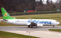 5B-DBR @ EGBB - Eurocypria B737 operating charter into Birmingham (UK) - by Terry Fletcher