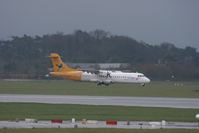 G-BWDB @ EGCC - Taken at Manchester Airport on a typical showery April day - by Steve Staunton