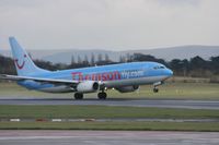 G-CDZM @ EGCC - Taken at Manchester Airport on a typical showery April day - by Steve Staunton