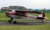 G-BVXS @ EGBG - Immaculate Taylorcraft BC12D taxies out at Leicester - by Terry Fletcher