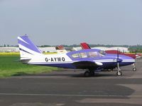 G-AYMO @ EGBW - Aztec parked at Wellesbourne - by Simon Palmer