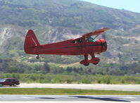 N57E @ SZP - 1937 Howard DGA-11 CUSTOM, P&W R-985-N Wasp Jr. 450 Hp, takeoff climb Rwy 22 to SBP for lunch. - by Doug Robertson