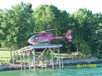 N722WA - helicopter and dock taken from water - by Carol