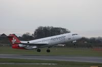 HB-JVG @ EGCC - Taken at Manchester Airport on a typical showery April day - by Steve Staunton