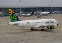 5A-ONB @ EBBR - Afriqiyah A320 waiting to taxi at Brussels - by Steve Hambleton