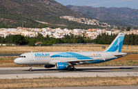 EC-GRG @ LEMG - Clickair A320 taxiing for take off at Malaga - by Steve Hambleton