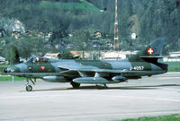 J-4057 @ LSMI - 1994 saw the last year of Hunter operation in Switzerland. This one was photograped at its war time base Interlaken during the last anual refresher course held here. - by Joop de Groot