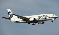 N775AS @ ANC - Alaska Airlines B737-400series on finals to Anchorage - by Terry Fletcher