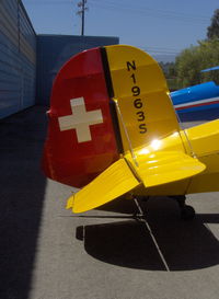 N1963S @ SZP - 1963 Bucker-Jungmann 131, Lycoming O&VO-360 180 Hp upgrade, tail in Swiss livery - by Doug Robertson
