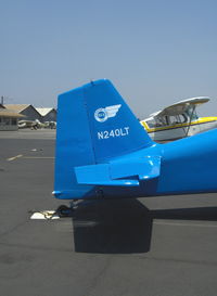 N240LT @ SZP - 1998 Leisure Time VAN's RV-6 'Wild Blue', Lycoming O-360-A1D 180 Hp, tail logo - by Doug Robertson