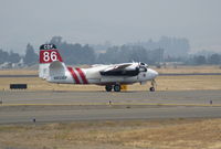 N433DF @ STS - CALFIRE Marsh Aviation S-2F3AT conversion Tanker #86 with 'Sonoma' titles taxying in VERY smoky conditions @ Santa Rosa, CA - by Steve Nation