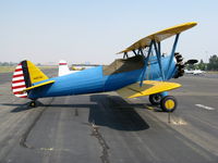N68296 @ O69 - 1940 boeing A75N1 (PT-17) Stearman in blue & yellow WW II cs @ Petaluma, CA - by Steve Nation