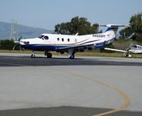 N452GH @ PAO - 2005 Pilatus Aircraft Ltd PC-12/45 turbo-prop turning @ Palo Alto, CA - by Steve Nation