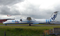 G-JECY @ EGGW - Flybe Dash 8-400 at Luton - by Terry Fletcher