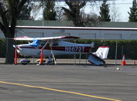 N6672T @ SAC - I think I have a big problem! Formerly straight-tail (now really bent) 1960 Cessna 150A @ Sacramento Executive Airport, CA - by Steve Nation