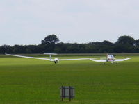 G-CKBS @ EGTC - Glaser Dirks DG600 being towed home by D-ENBW - by Chris Hall