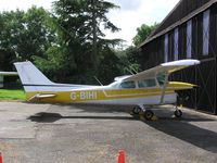 G-BIHI @ EGSP - Cessna 172 receiving attention at Sibson - by Simon Palmer