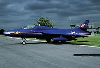 XL572 @ ELVINGTON - This Hunter is painted in the colours of the famous Blue Diamonds display team. It is marked XL571 as this airframe used to be the trainer of the team. - by Joop de Groot