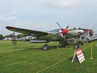 N3800L @ OSH - 1945 Lockheed P38L 'LIGHTNING', one Allison V-1710-89 and one Allison V-1710-91 1,475 Hp each, counter-rotating props, Limited class - by Doug Robertson