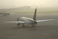 N403UP @ CID - Early morning fog on the UPS ramp.  Fog is clearing - by Glenn E. Chatfield