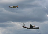 N551E @ YIP - Jack Roush's P-51B Old Crow flying with C-130 - by Florida Metal